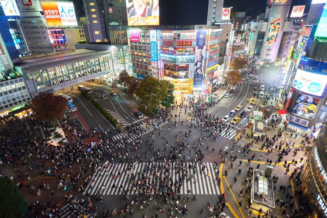 Shibuya Crossing at Dawn in Shibuya, Tokyo